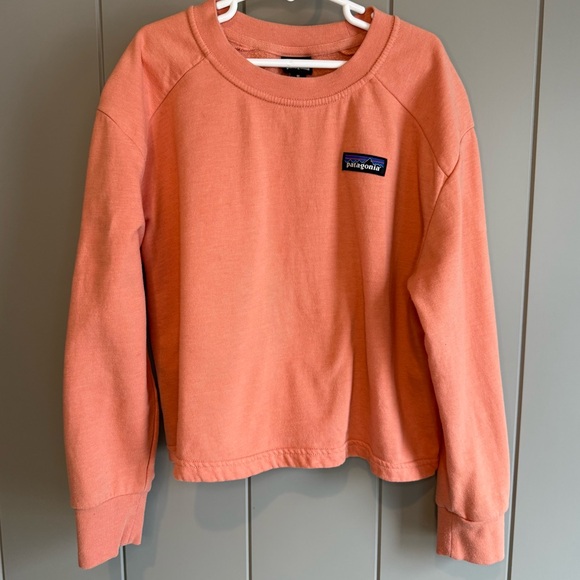 Patagonia Other - Patagonia Crewneck Sweatshirt Girls M Coral Orange Organic Cotton Pullover
